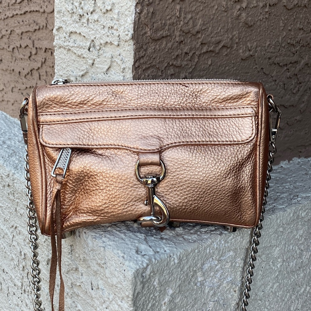 Rebecca Minkoff mini MAC rosegold metallic purse
